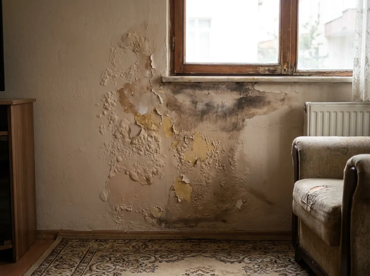 Blistering paint and damp patches